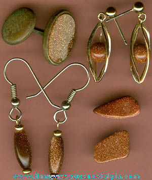 (7) Nice Goldstone Jewelry Items
