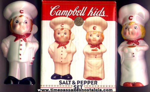 Unused Boxed Campbell’s Soup Kids Salt & Pepper Shaker Set