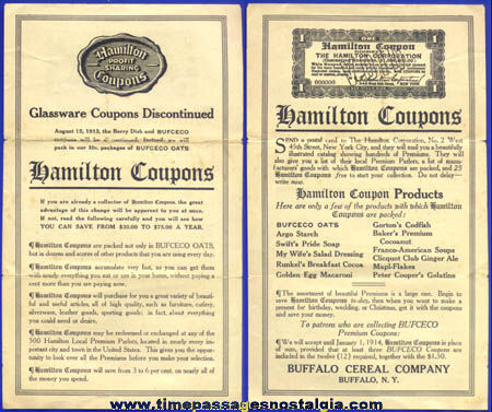 1910s Hamilton Profit Sharing Coupons & Advertising Flier