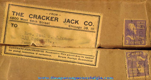 Old Cracker Jack Mail Away Premium Cake Decoration Set With Mailer