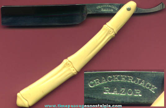 Old Cracker Jack Straight Edge Razor With Celluloid Handle