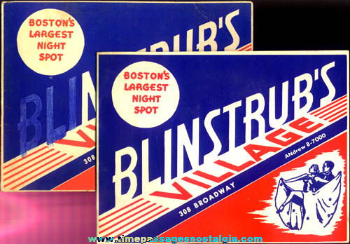 (2) Old Blinstrub’s Night Club Souvenir Photograph Folders
