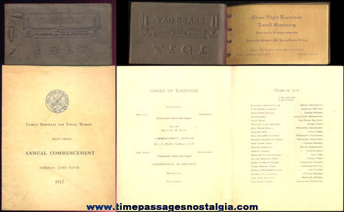 (2) 1917 Lasell Seminary For Young Women Graduation Items