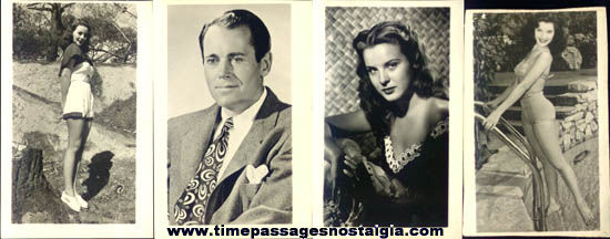 (4) Small Old Movie Star Photographs
