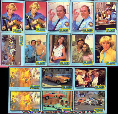 (16) 1980 Dukes Of Hazzard Bubble Gum Trading Cards