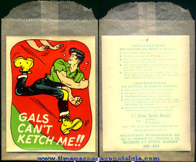 Unused 1951 Al Capp Li’l Abner Decal With Envelope
