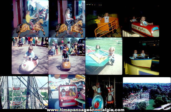 (12) Old Carnival & Amusement Park Ride Color Photograph Slides