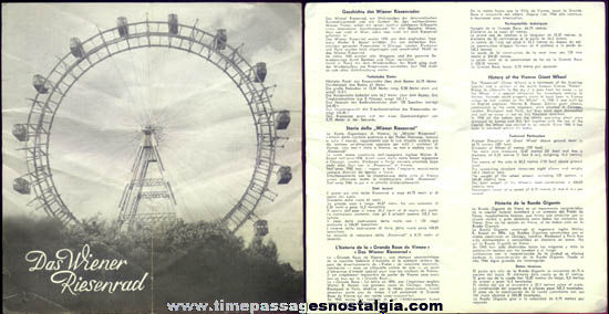 Old Riesenrad Giant Wheel Advertising Brochure