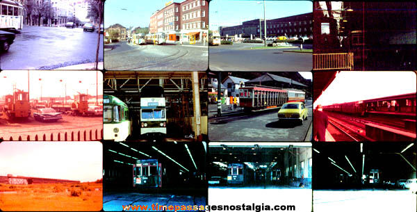 (12) Old Train / Street Car Photograph Slides