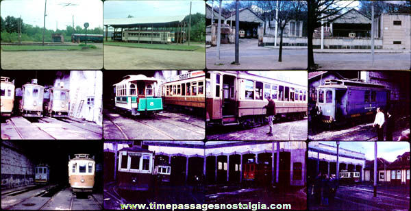 (12) Old Train / Street Car Photograph Slides