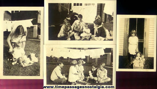 (4) 1931 Photographs of Children With Toys & Dolls