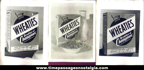 (3) Old General Mills Wheaties Cereal Advertising Photographs