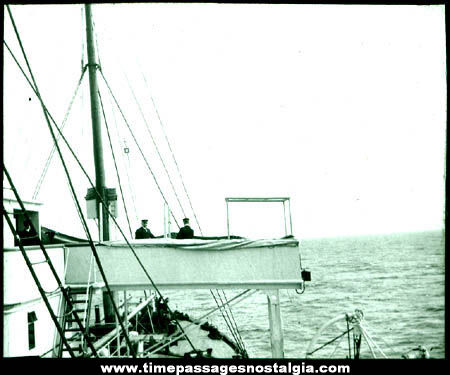 Early British White Star Line Ship Photograph Glass Slide