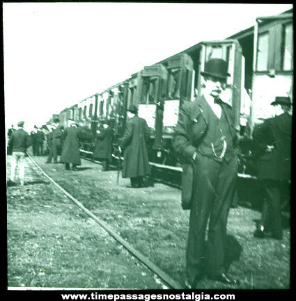 Early Train / Railroad Photograph Glass Slide