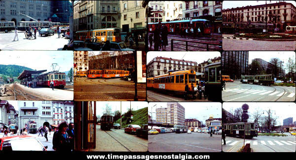 (12) Old Train / Street Car Photograph Slides