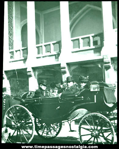 Early Victorian Carriage & People Glass Photograph Slide