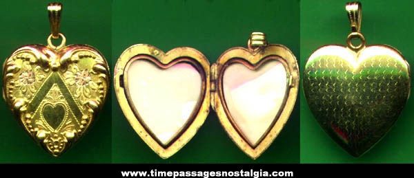 Fancy Old Gold Metal Heart Locket