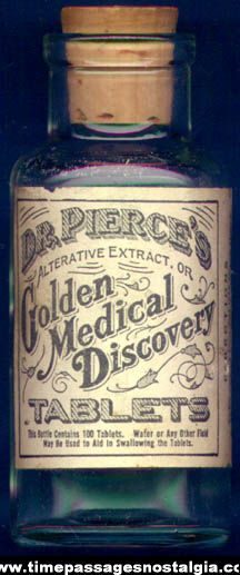 Old Cork Top Medicine Bottle With Paper Label