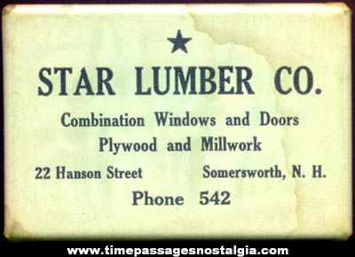 Old Star Lumber Company Advertising Premium Pocket Mirror