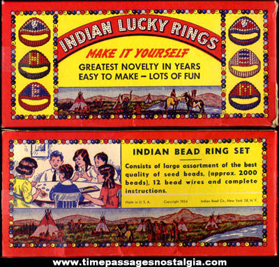 Unopened 1954 Novelty Indian Lucky Rings Kit
