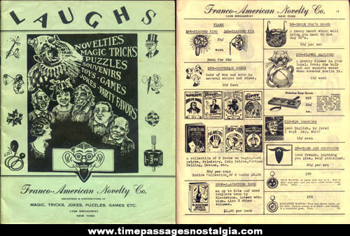 1938 Franco American Novelty Company Catalog & Price List
