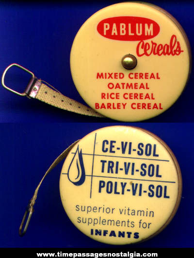 Old Celluloid Cereal Advertising Premium Tape Measure