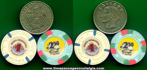 (3) Different Casino Gaming Gambling Tokens