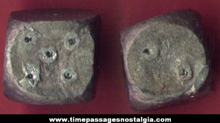 (2) Old Hand Made Metal Dice