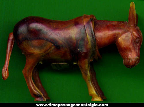 Old Marblized Plastic Donkey / Mule Nodder Figure