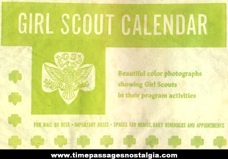 Girl Scout Calendar on Colorful Unused 1968 Girl Scout Calendar With Envelope   Tpnc