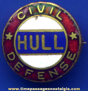 Old Enameled Metal Civil Defense Pin