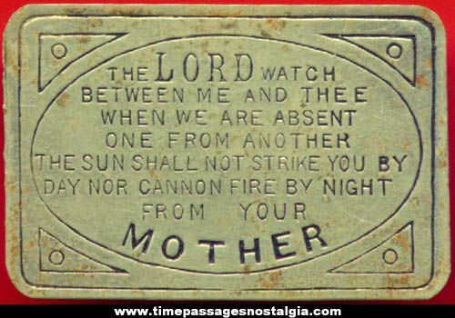 Old Metal Military Mother Prayer Pin