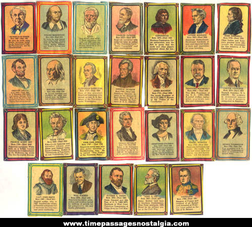 (26) Colorful Old Famous Men Newspaper Cut Out Trading Cards