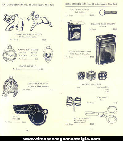 1949 Karl Guggenheim Premium Novelty Toy Price Catalog