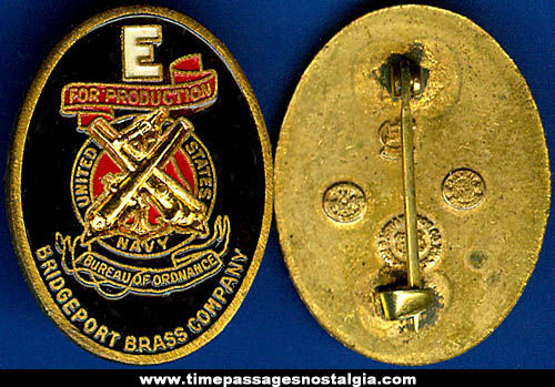 World War II Bridgeport Brass Company Navy Production Award Pin