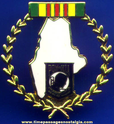 Enameled Maine Vietnam POW - MIA Veteran Pin