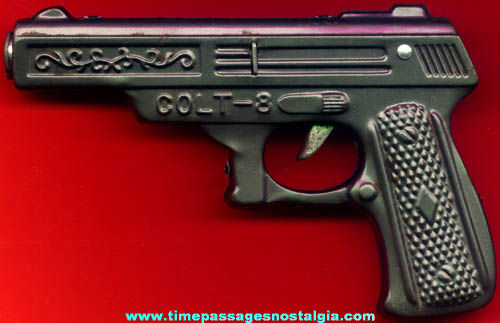 Old Tin Colt 8 Cork Pistol Toy Gun