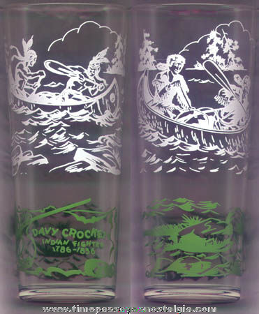 Old Davy Crockett Character Drinking Glass