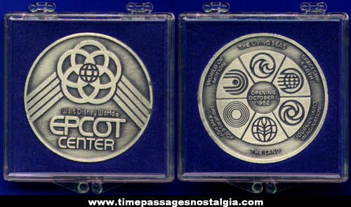 1982 Walt Disney World Epcot Center Opening Day Coin / Medal