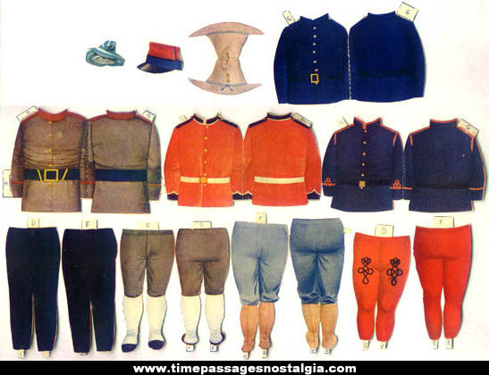 (10) Different Colorful 1904 Cultural Children Paper Dolls With Clothes