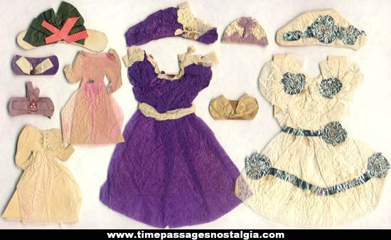 (22) Different 1800s Victorian Paper Doll Dresses and Hats