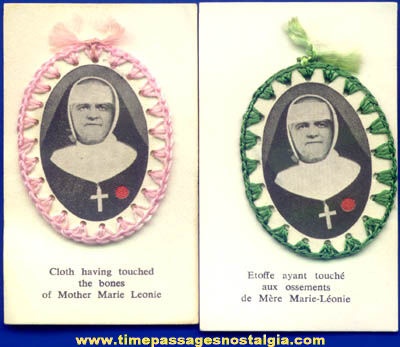 (2) Old Carded Religious Relic Picture Charms