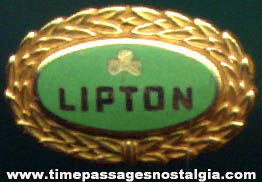 Old Enameled Gold Lipton Advertising Employee Pin