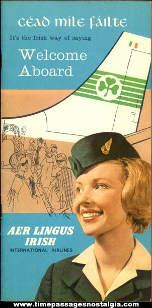 Old AER LINGUS Irish International Airlines Welcome Aboard Booklet