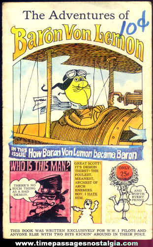 1967 Pillsbury Baron Von Lemon Drink Mix Advertising Premium Booklet