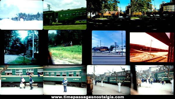 (12) Old Train Railroad Photograph Slides