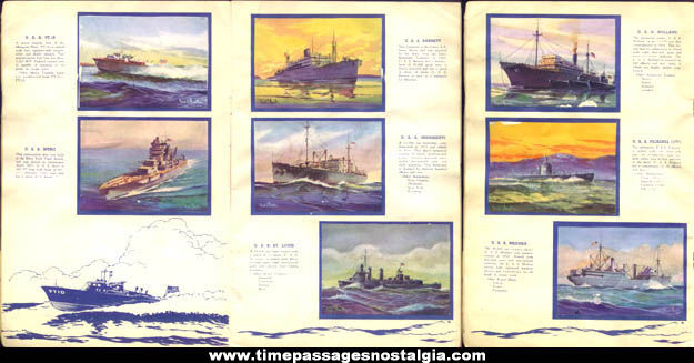 1940s Cushman Bakery ’’Our Navy’’ Booklet With U.S. Navy Ship Premium Pictures