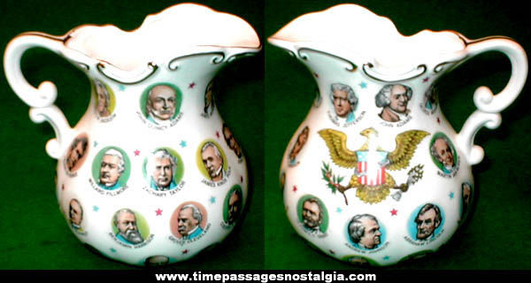 Colorful 1965 Porcelain United States President Pitcher