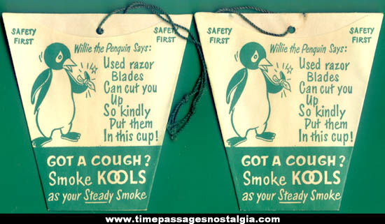 (2) Old Unused KOOL Cigarettes Advertising Premium Razor Blade Holders