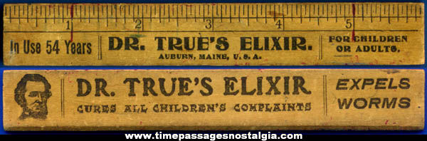 Old Wooden Drug Advertising Premium Ruler